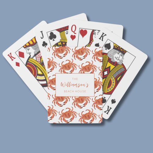 Crabs Crustacean Ocean Pattern Poker Cards