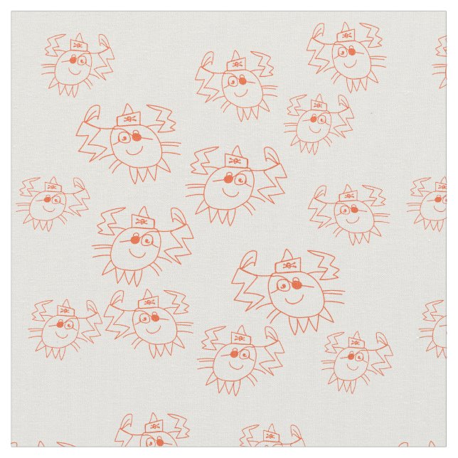 Crabs Custom Combed Cotton (56" width) Fabric (Close Up)