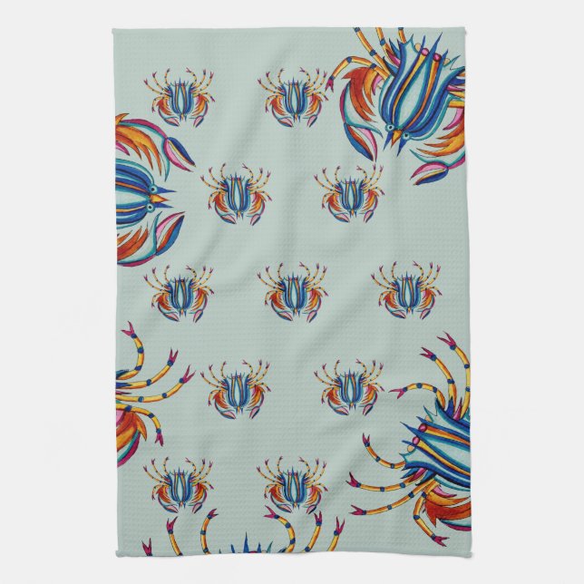 Crabs Eating Crabs Kitchen Towel (Vertical)