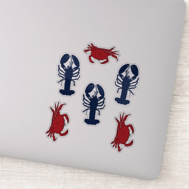 Crabs n Lobsters Shaped Crustaceans Sticker (Detail)