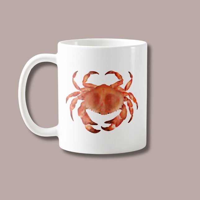 Crabs Ocean Coastal Coffee Mug (Brown crab coastal crustacean coffee mug for coastal beach house decor and homeware.)