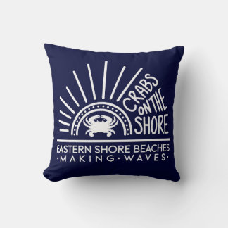 Crabs on the Shore - Full Logo Blanket Throw Pillow