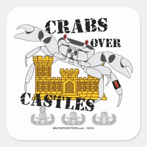 Crabs over Castles Square Sticker
