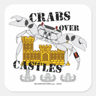 Crabs over Castles Square Sticker