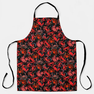 Crabs Patternx4 Black BG Apron