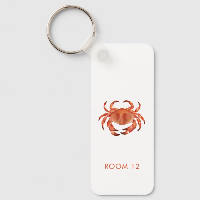 Crabs Seaside Coastal Beach House Rental Room Keychain (Front)