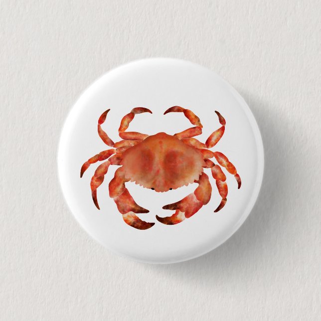 Crabs Seaside Coastal Nautical Button (Front)