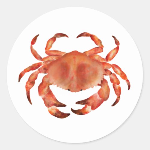 Crabs Seaside Coastal Nautical Classic Round Sticker