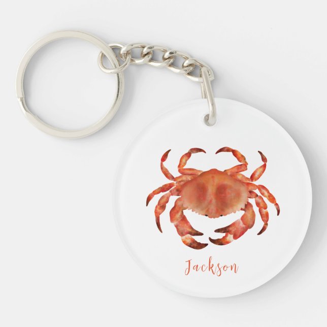 Crabs Seaside Coastal Nautical Keychain (Front)