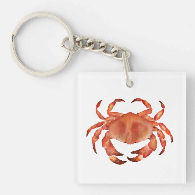 Crabs Seaside Coastal Nautical Keychain (Front)