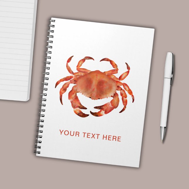 Crabs Seaside Coastal Nautical Notebook (Personzalized crab motif crustacean notebook/journal.)