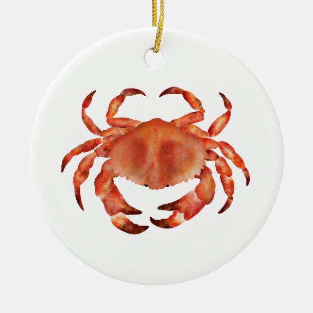 Crabs Seaside Coastal Personalized Ceramic Ornament (Front)