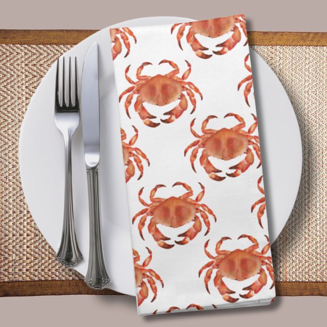 Crabs Seaside Pattern Cloth Napkin (Brown crab crustacean patterned cloth napkin. Matching kitchen and dining products available.)