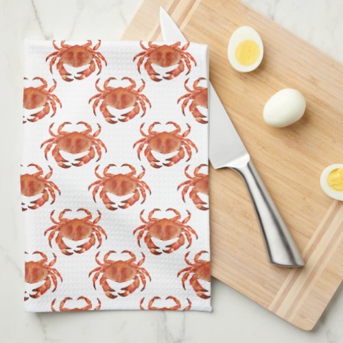 Crabs Seaside Pattern Kitchen Towel