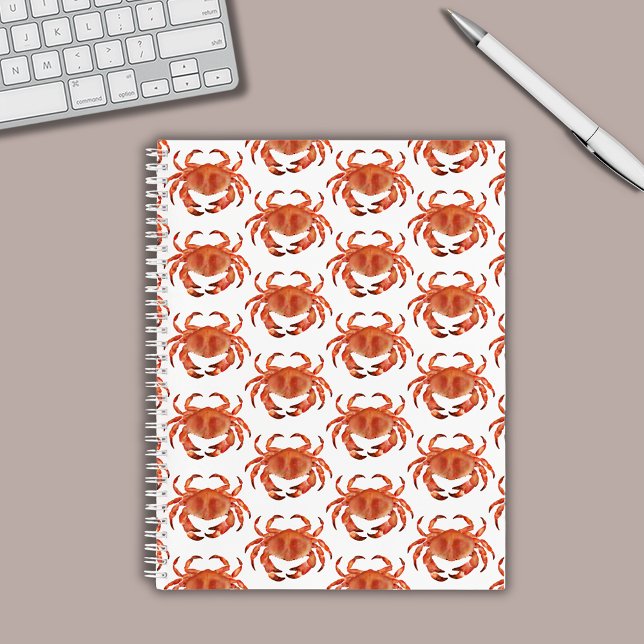 Crabs Seaside Pattern Notebook (Brown crab coastal crustacean notebook)