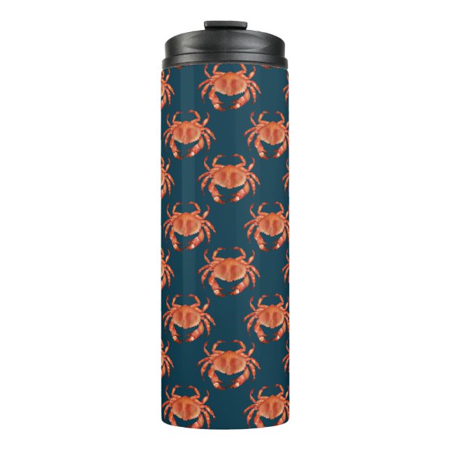 Crabs Seaside Pattern Thermal Tumbler (Front)