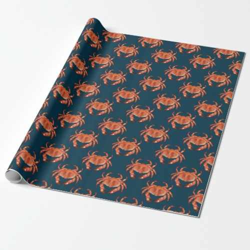 Crabs Seaside Pattern Wrapping Paper