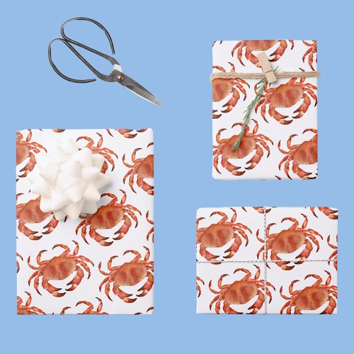 Crabs Seaside Pattern Wrapping Paper Sheets