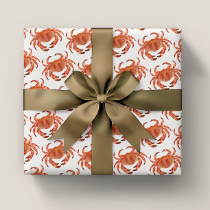 Crabs Seaside Pattern Wrapping Paper Sheets
