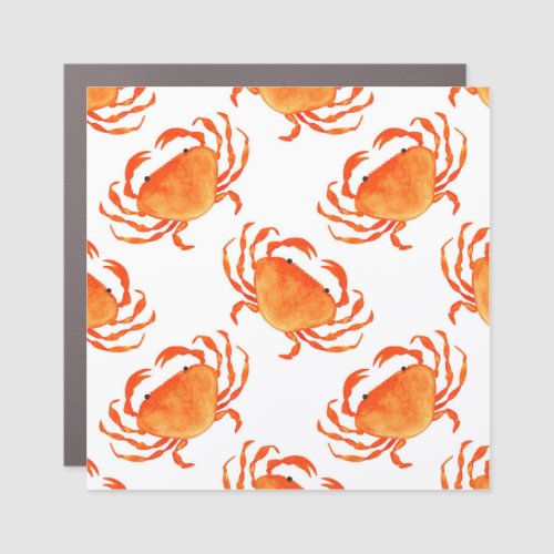 Crabs Watercolor White Background Pattern Car Magnet