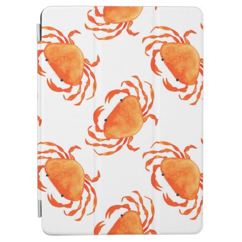 Crabs Watercolor White Background Pattern iPad Air Cover