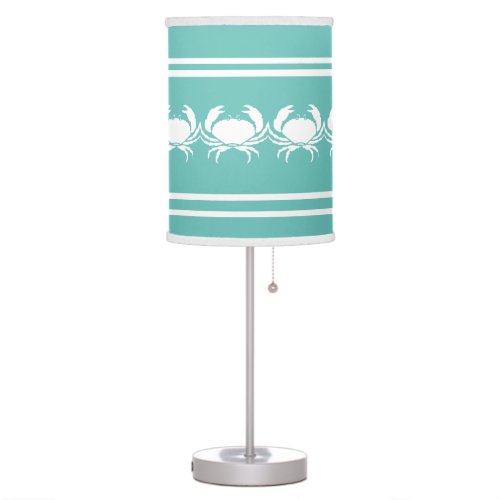 Crabs White on blue Table Lamp