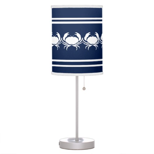 Crabs White on blue Table Lamp