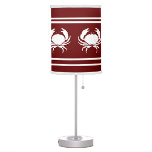 CRABS White on Red Table Lamp
