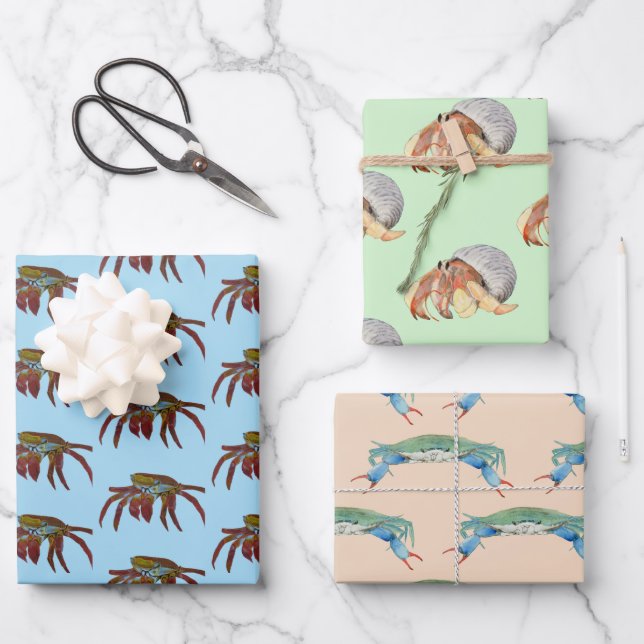 Crabs Wrapping Paper Sheets (Front)