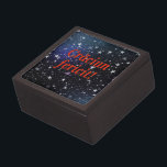 Crăciun fericit! Merry Christmas in Romanian rf Jewelry Box<br><div class="desc">Crăciun fericit! Merry Christmas in Romanian. White stars on a black and blue night background. Red font</div>