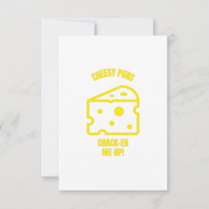 Crack cheesy puns is cheese pun jokes thank you card