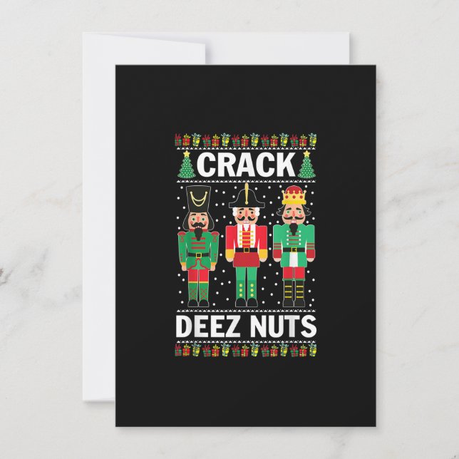Crack Deez Nuts Funny Christmas Invitation (Front)