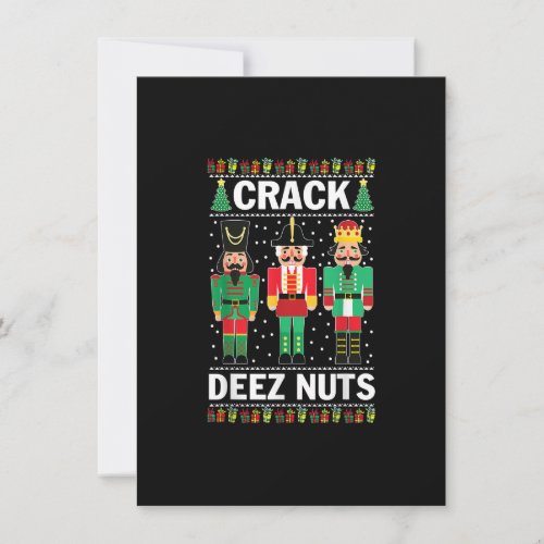 Crack Deez Nuts Funny Christmas Invitation