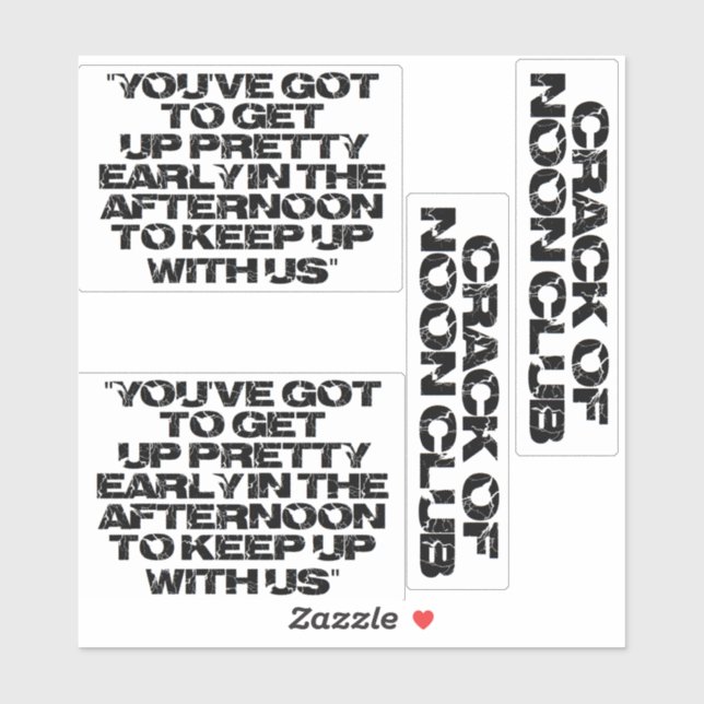 Crack of Noon Club! Join Our Club Sticker (Sheet)