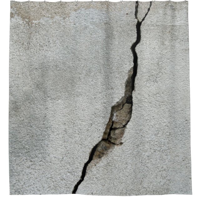 Crack wall concrete texture stone shower curtain (Front)