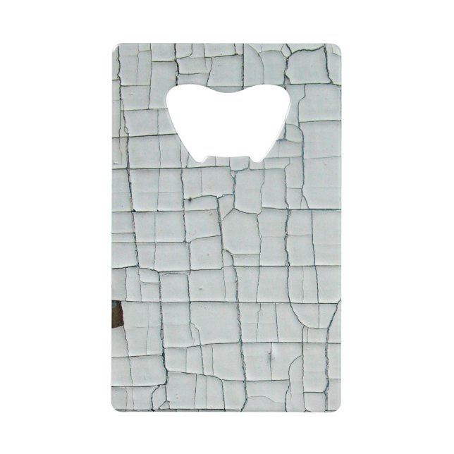 Cracked and Chipped White Paint Credit Card Bottle Opener (Front)