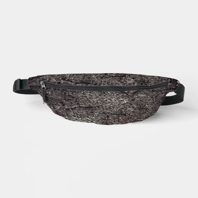 Cracked asphalt road gray lines fanny pack (Front)