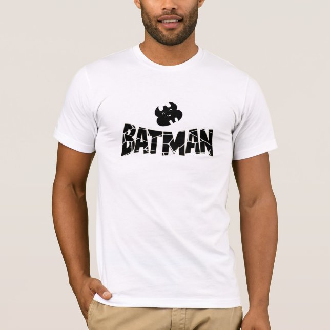 Cracked Batman Logo – Minimal Dark Hero  T-Shirt (Front)