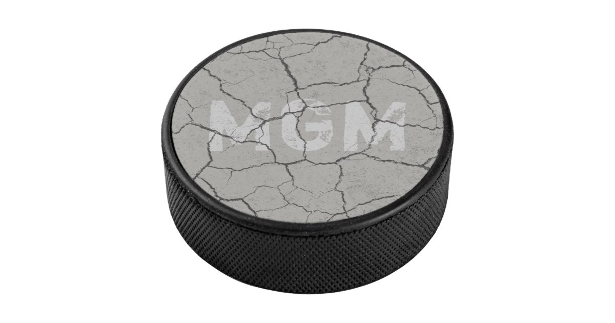 Cracked Battleship Gray Grey Custom Hockey Puck Zazzle Com