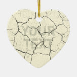 Cracked Bone White   Ceramic Ornament Heart