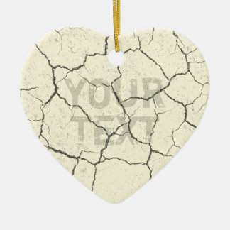 Cracked Bone White   Ceramic Ornament Heart