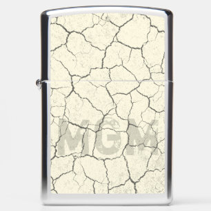 Cracked Bone White Monogrammed Zippo Lighter