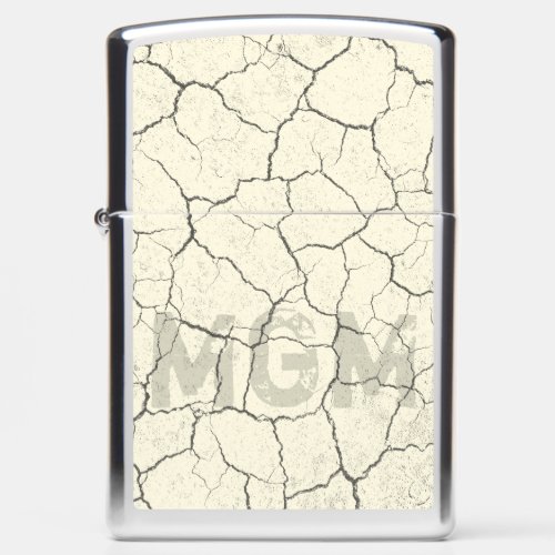 Cracked Bone White Monogrammed Zippo Lighter