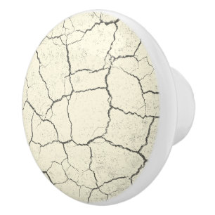 Cracked Bone White Vintage Cabinet / Drawer Knob