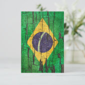 Cracked Brazilian Flag Peeling Paint Effect (Standing Front)