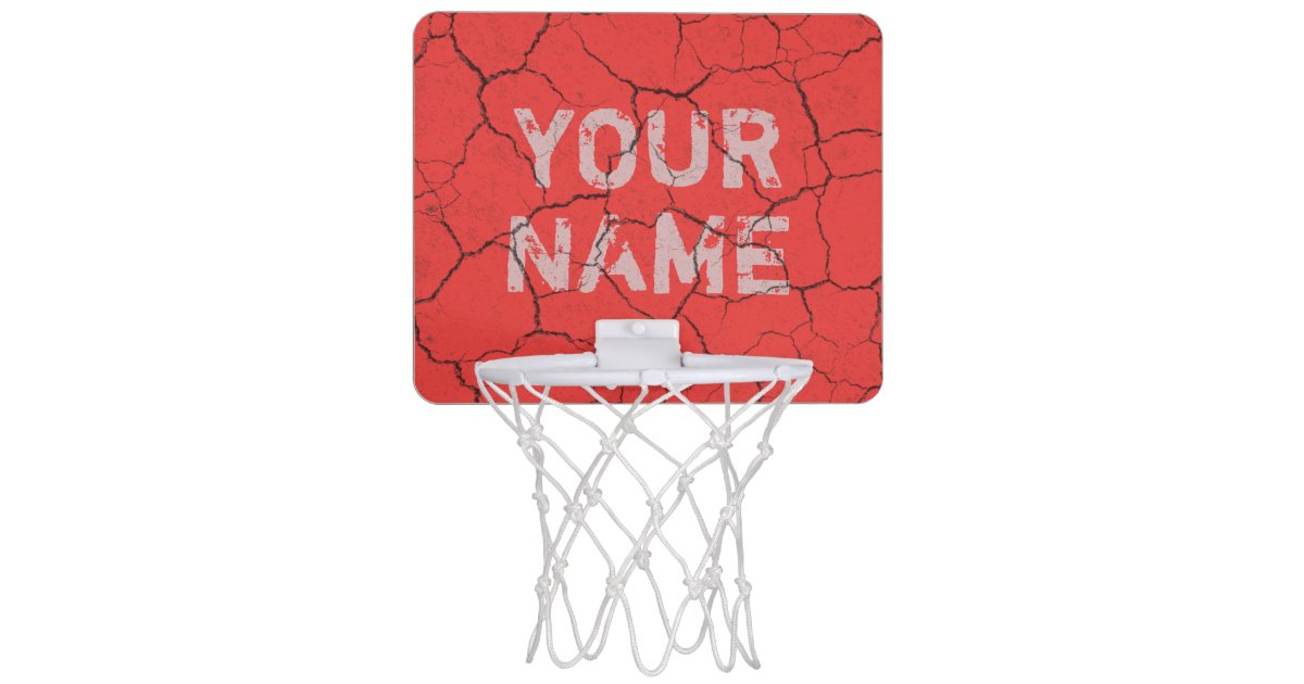Cracked Brick Red Custom Name Basketball Hoop Zazzle Com