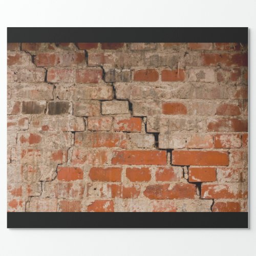 Cracked brick wall wrapping paper