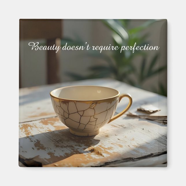 cracked broken teacup inspirational Magnet (Front)