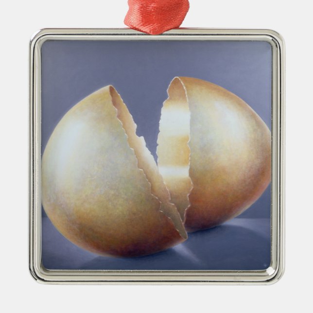 Cracked Bronze Age Egg Metal Ornament (Front)