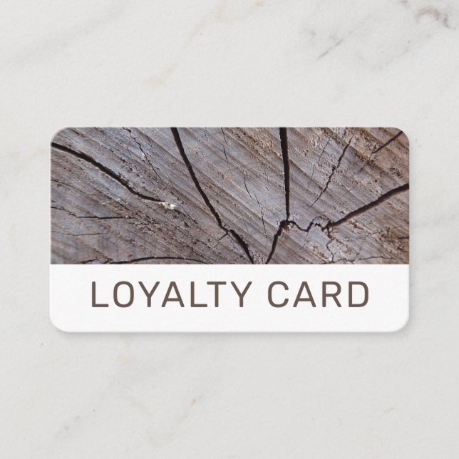 Cracked Brown Wood Loyalty Card (Front)